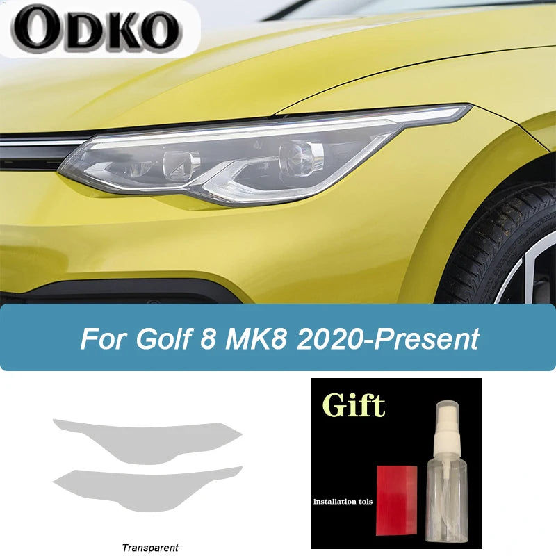 Headlight Protective Film for Volkswagen Golf MK8 - Smoked Black or Clear