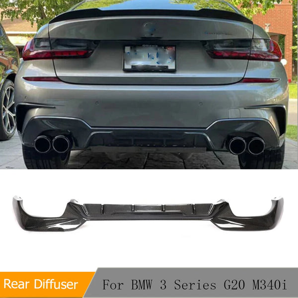Carbon Fiber Rear Bumper Diffuser Lip for BMW 3 Series G20 / G21 M340i (2019-2021)