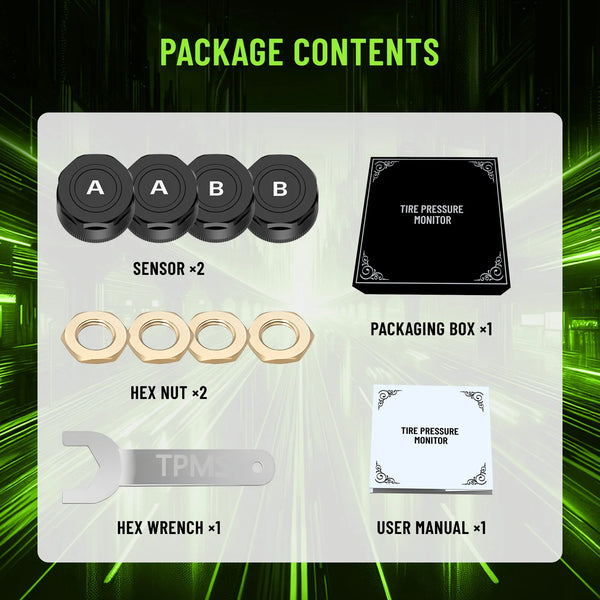 Wireless Bluetooth TPMS Monitor - Real-Time Tyre Pressure Alerts