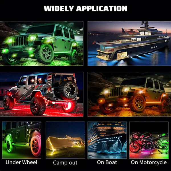RGB Neon LED Rock Lights - Chassis Underglow Kit