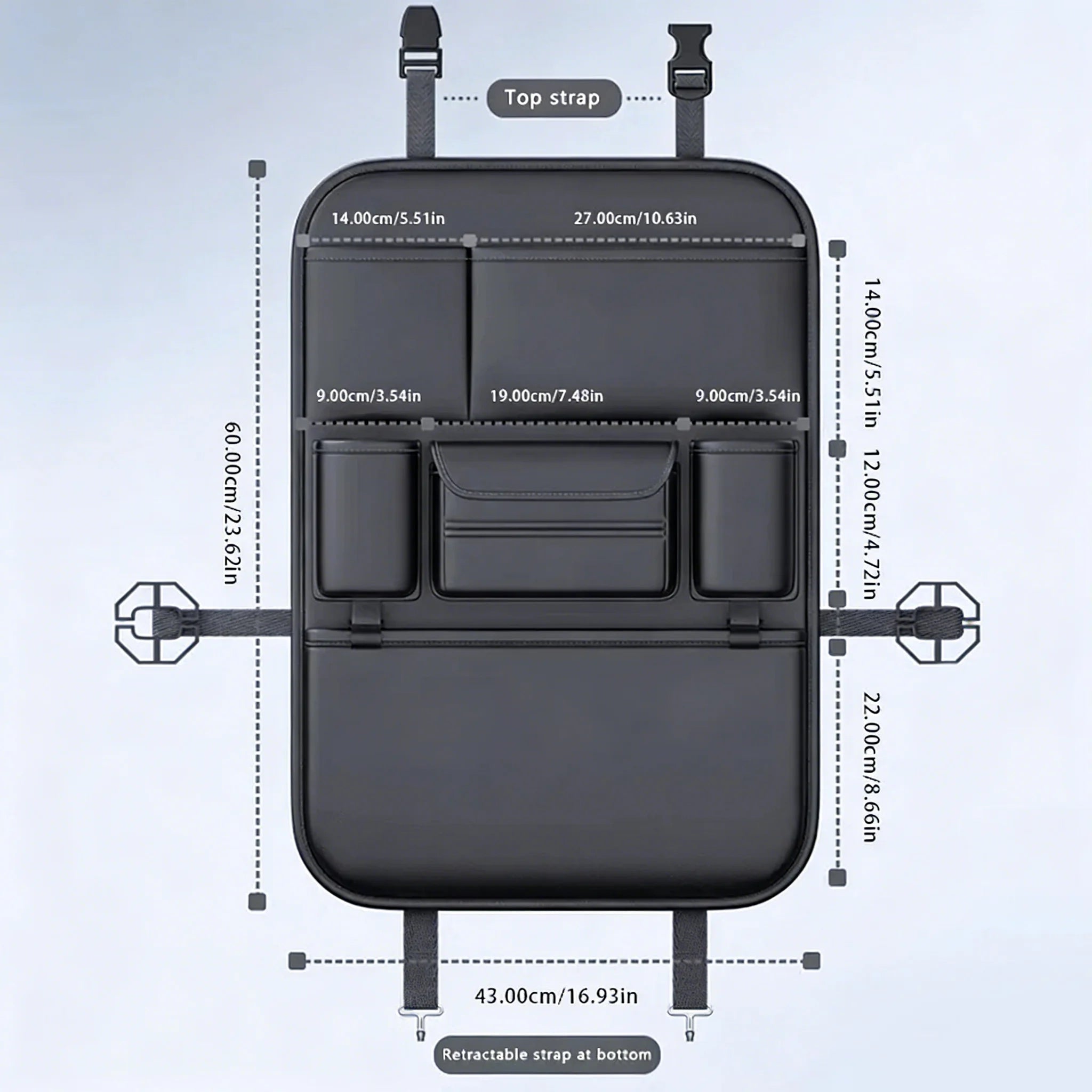 Car Seat Back Storage Organizer - 6-Pocket Multi-Use Holder