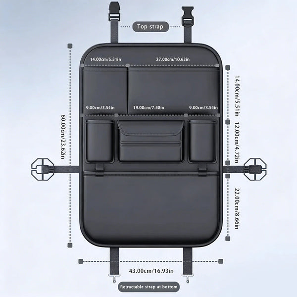 Car Seat Back Storage Organizer - 6-Pocket Multi-Use Holder