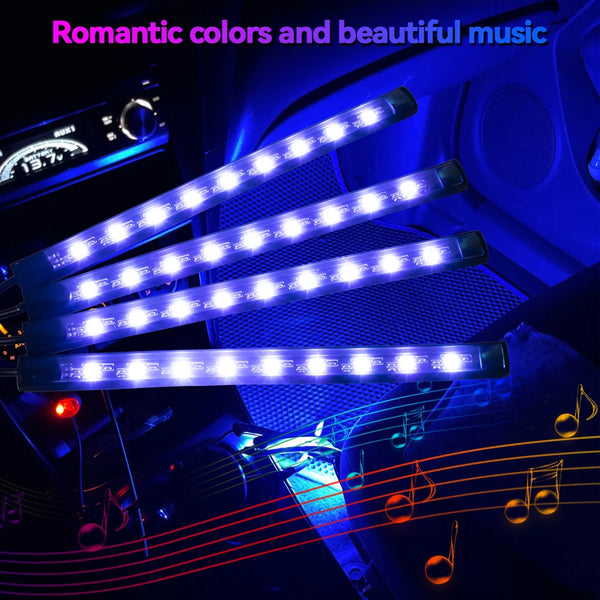 RGB Car Interior Foot Lights - Music Sync Underglow Kit