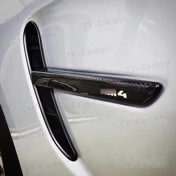 Dry Carbon Fiber Side Fender Air Vent Flow Trim for BMW M3 F80 / M4 F82 / M4 F83 (2014-2020)