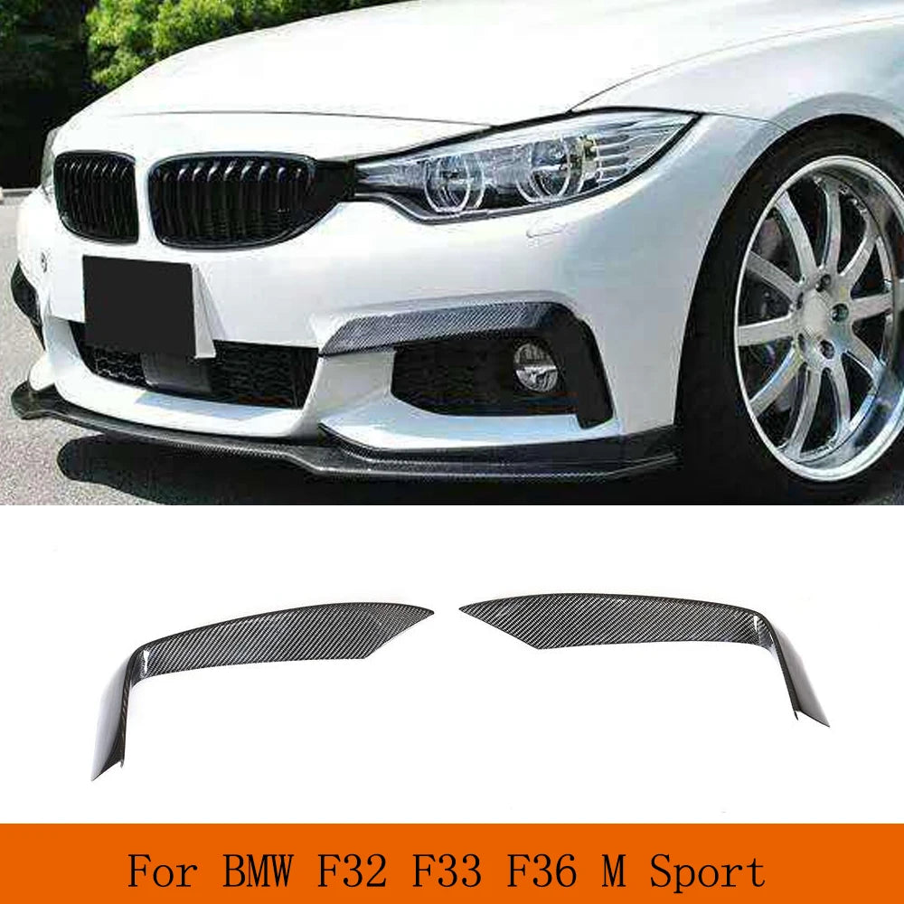 Carbon Fiber Front Bumper Fog Lamp Cover Fins for BMW 4 Series F32 / F33 / F36 M Sport (2013-2018)