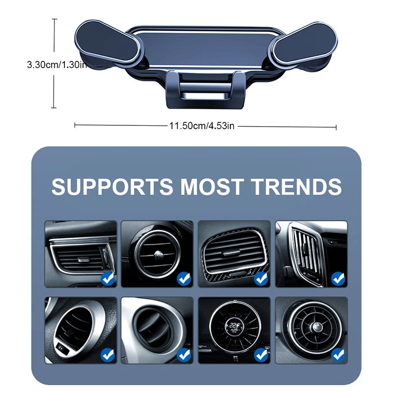 Gravity Air Vent Phone Holder - Spiral Hook Mount
