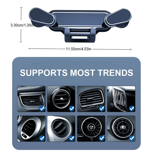 Gravity Air Vent Phone Holder - Spiral Hook Mount