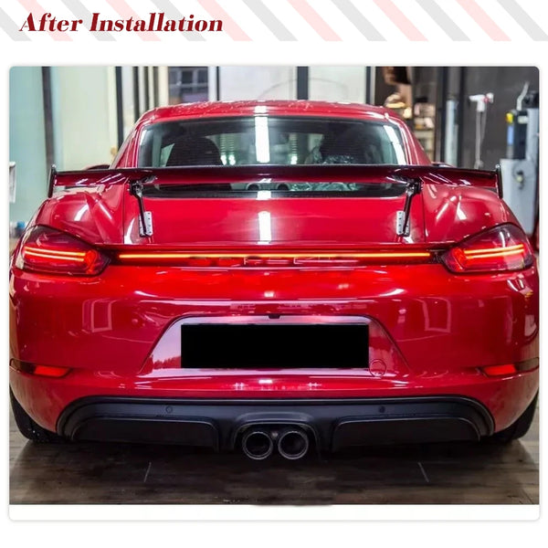 Carbon Fiber Rear Trunk Spoiler Wing for Porsche Cayman Boxster 981, 718, 987, 911 GT4 (2016-2019)