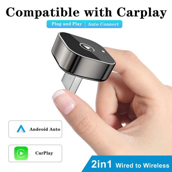 2-in-1 Wireless CarPlay Adapter - Plug & Play Conversion