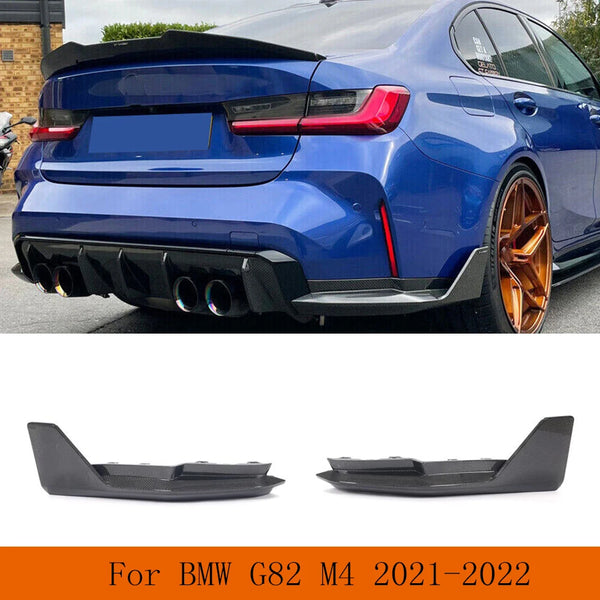 Dry Carbon Fiber Rear Bumper Canard Splitters for BMW M4 G82 (2021-2022)