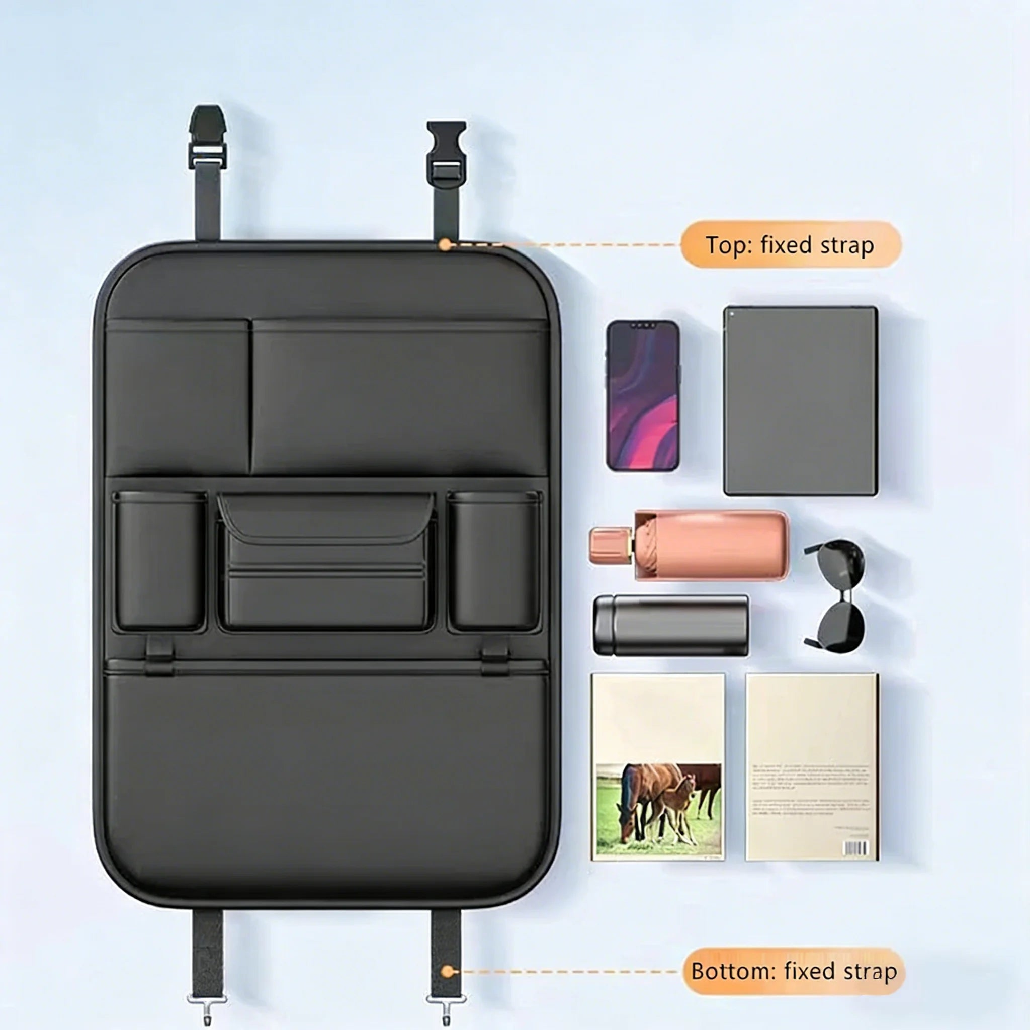 Car Seat Back Storage Organizer - 6-Pocket Multi-Use Holder