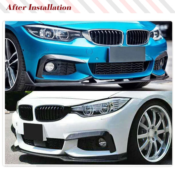 Carbon Fiber Front Bumper Fog Lamp Cover Fins for BMW 4 Series F32 / F33 / F36 M Sport (2013-2018)