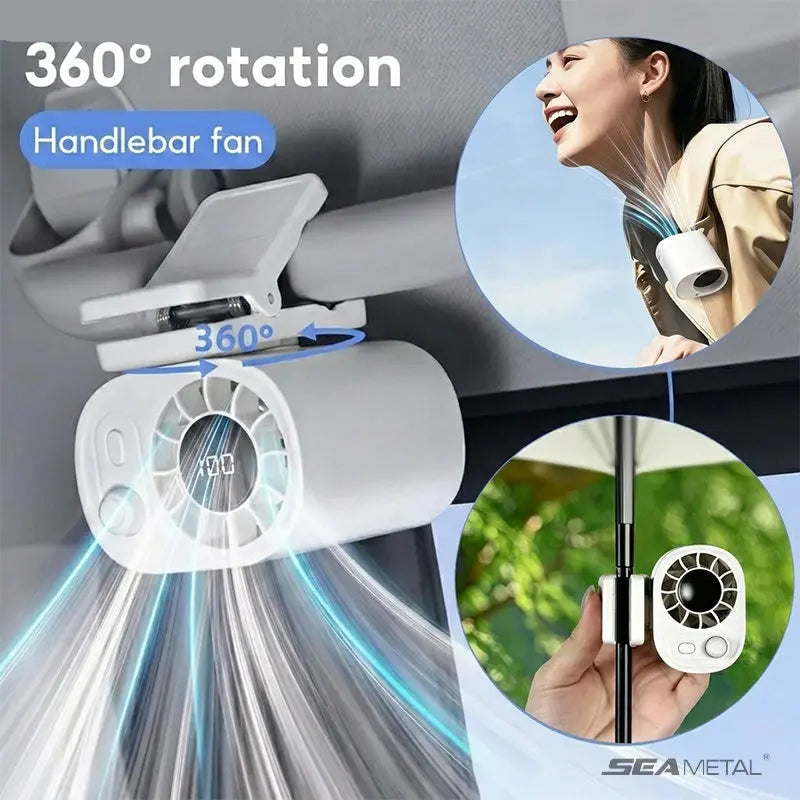 360� Rotatable Clip-On Car Fan - Rechargeable Cooler