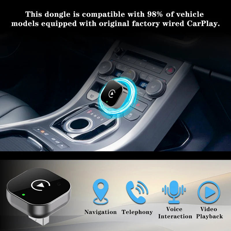 2-in-1 Wireless CarPlay Adapter - Plug & Play Conversion