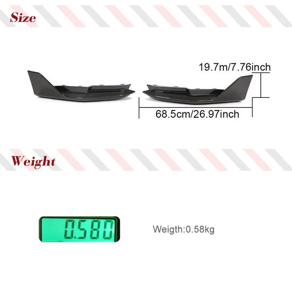 Dry Carbon Fiber Rear Bumper Canard Splitter Flaps for BMW M3 G80 (2021-2022)