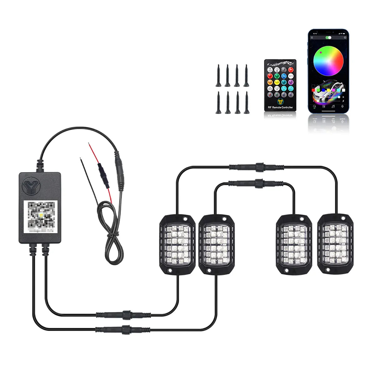 RGB Neon LED Rock Lights - Chassis Underglow Kit