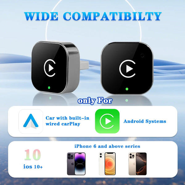 2-in-1 Wireless CarPlay Adapter - Plug & Play Conversion