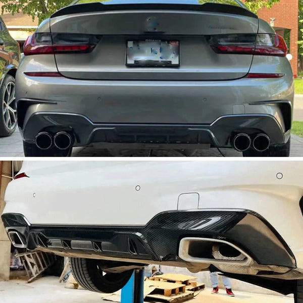 Carbon Fiber Rear Bumper Diffuser Lip for BMW 3 Series G20 / G21 M340i (2019-2021)