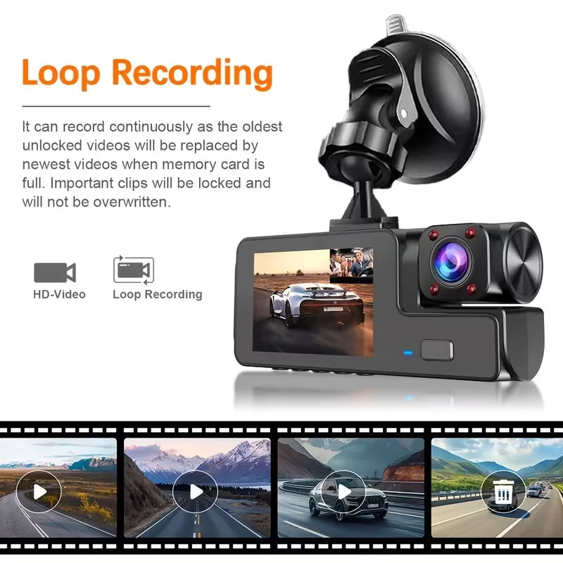 1080P 2-Channel Dash Cam - IR Night Vision