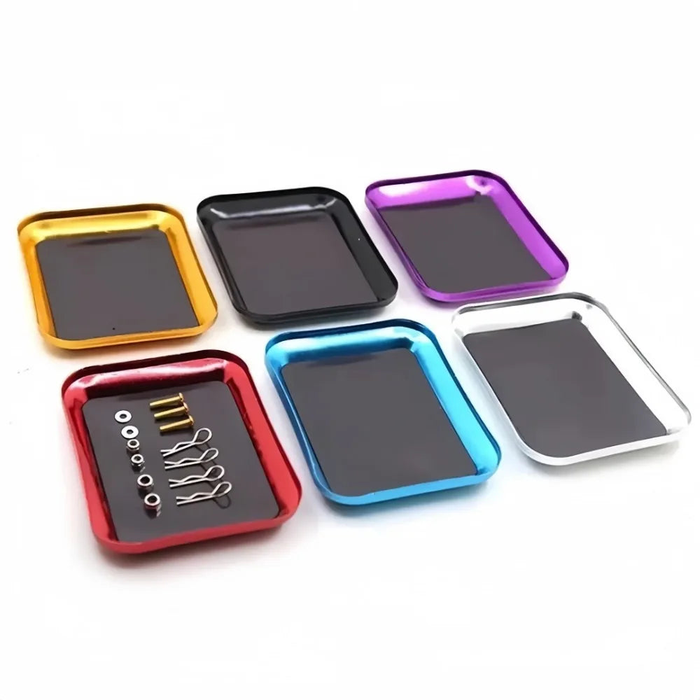 Magnetic Aluminum Screw Tray - Parts Storage Plate