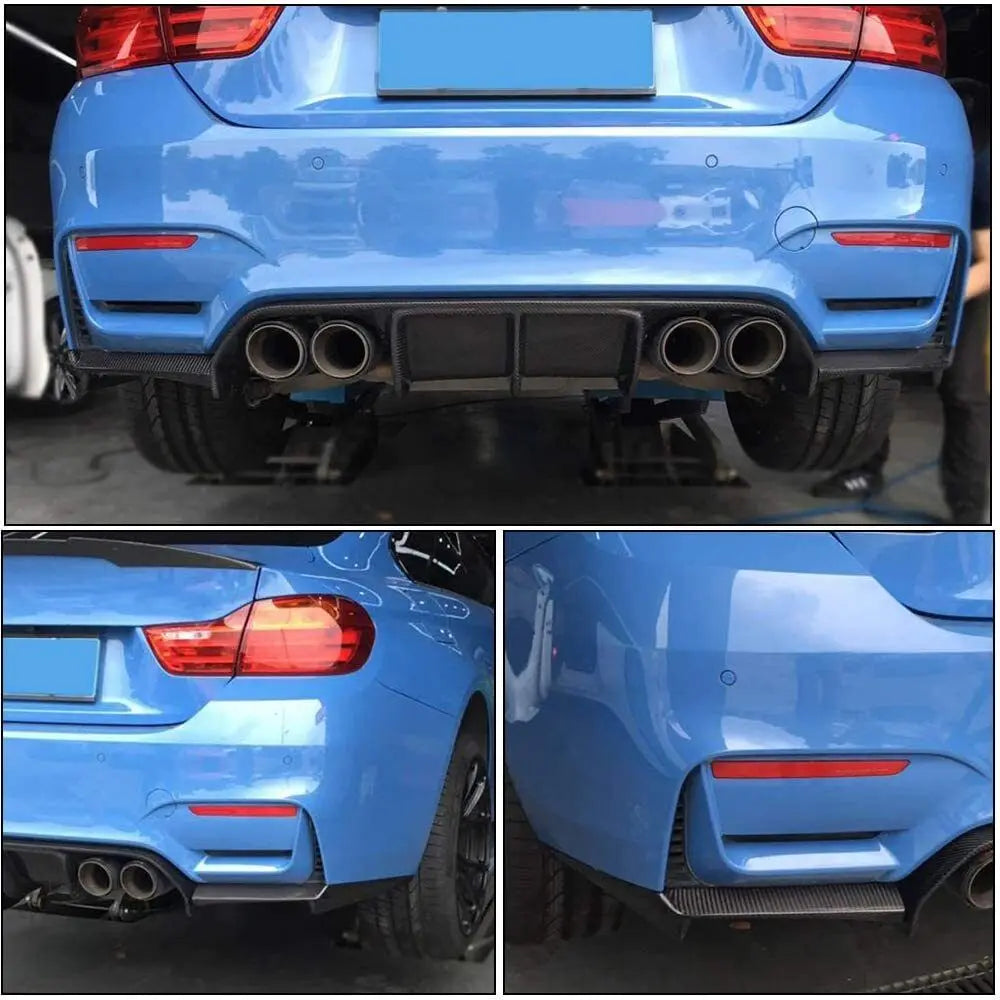 Carbon Fiber Rear Bumper Corner Splitters for BMW M3 F80 / M4 F82 / M4 F83 (2014-2020)