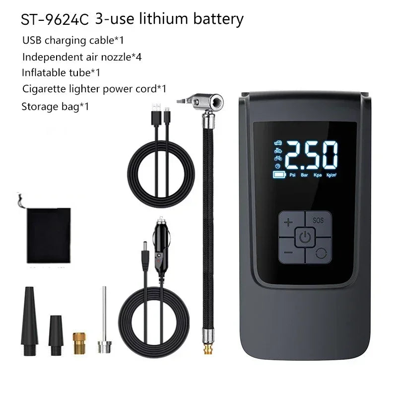Wireless Car Air Compressor - LCD Digital Tyre Inflator