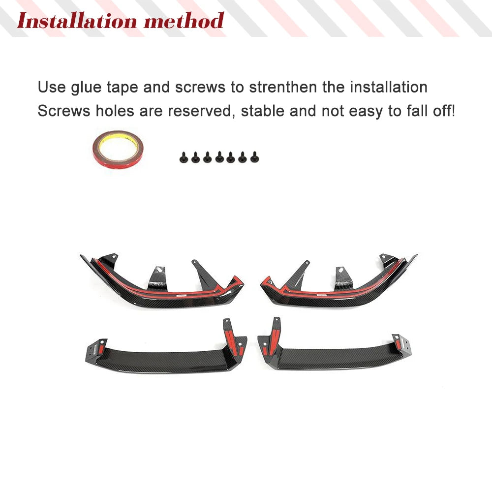 Carbon Fiber Front Bumper Chin Spoiler Splitter Kit for BMW 5 Series i5 G60 M Sport (2024)