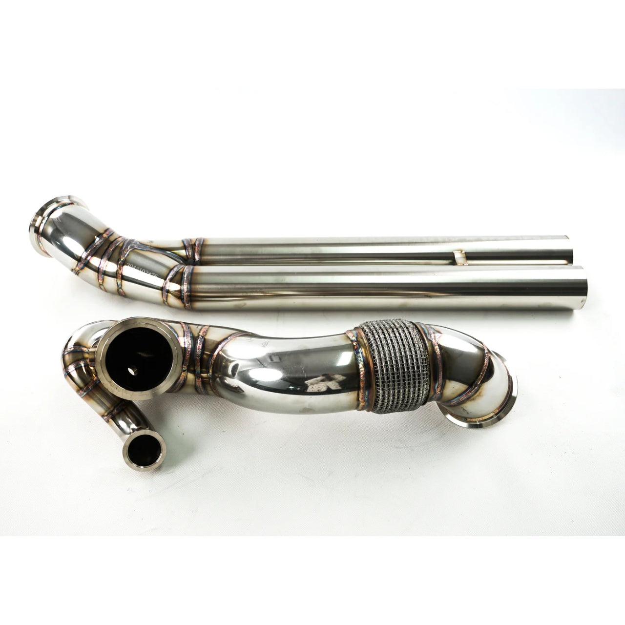 Stainless Steel T4 V‑Band Manifold with 4″ Downpipe & Midpipe — Audi RS3 (8V/8Y) / TTRS (8S) (2017–2024)