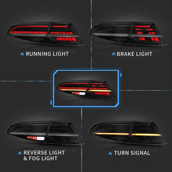 Sequential LED Tail Lights for VW Golf MK7 MK7.5 (2015–2021) - EuroSpeed