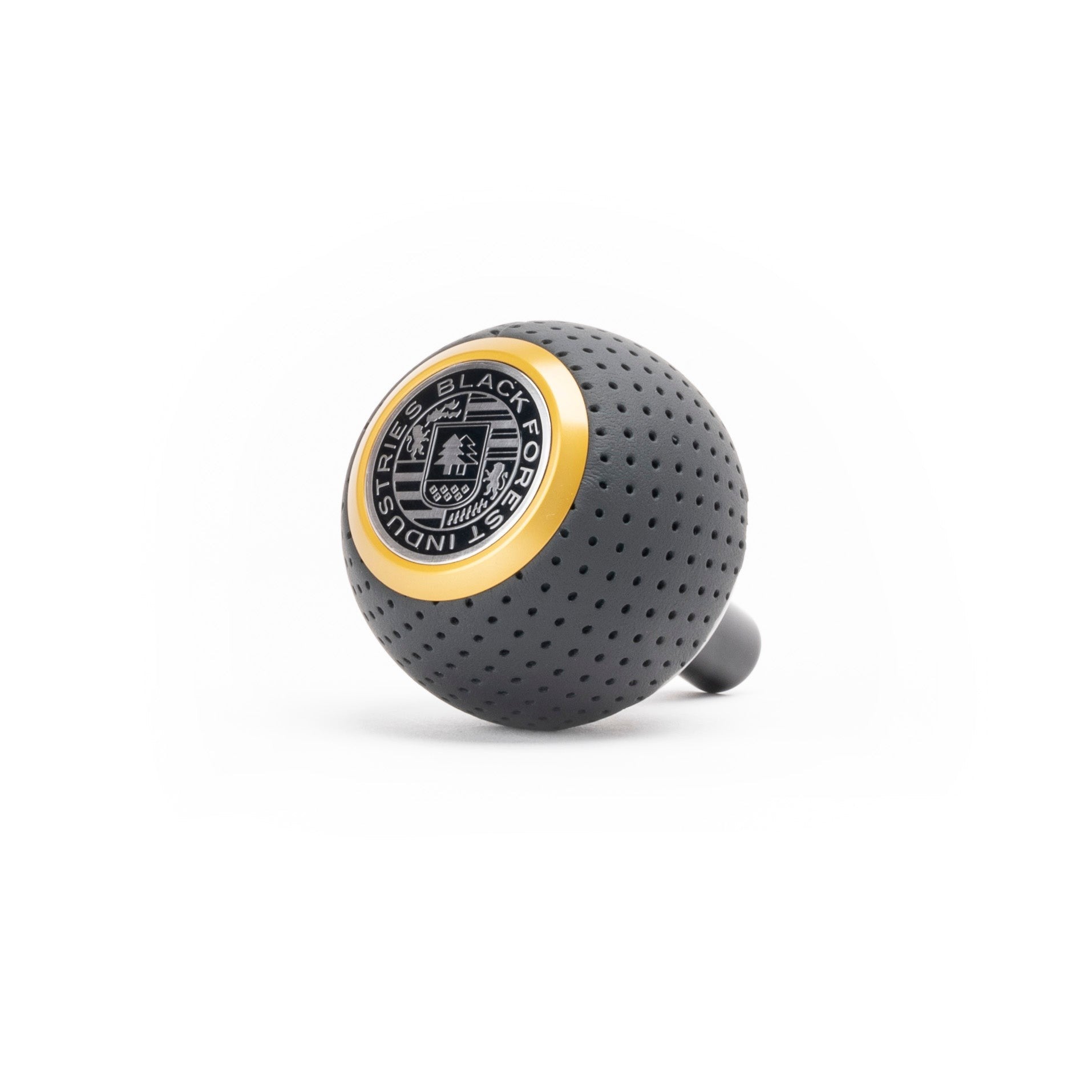 BFI GS2 Heavy Weight Shift Knob for Audi R8 42 / 4S (2006–2024) - Black Air Leather / Black Anodized w/ Gold Top / V2