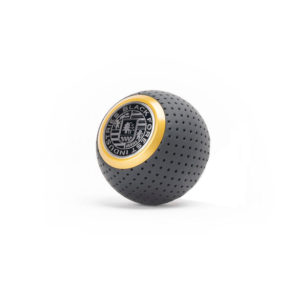 BFI GS2 Heavy Weight Shift Knob, Universal - Normal / Standard / Black Air Leather / Black Anodized w/ Gold Top