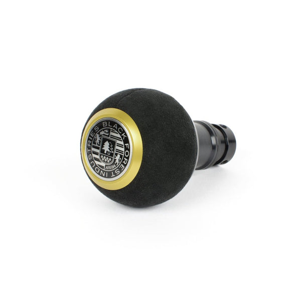 BFI GS2 Heavy Weight Shift Knob, Threaded - Black Alcantara / Black Anodized w/ Gold Top