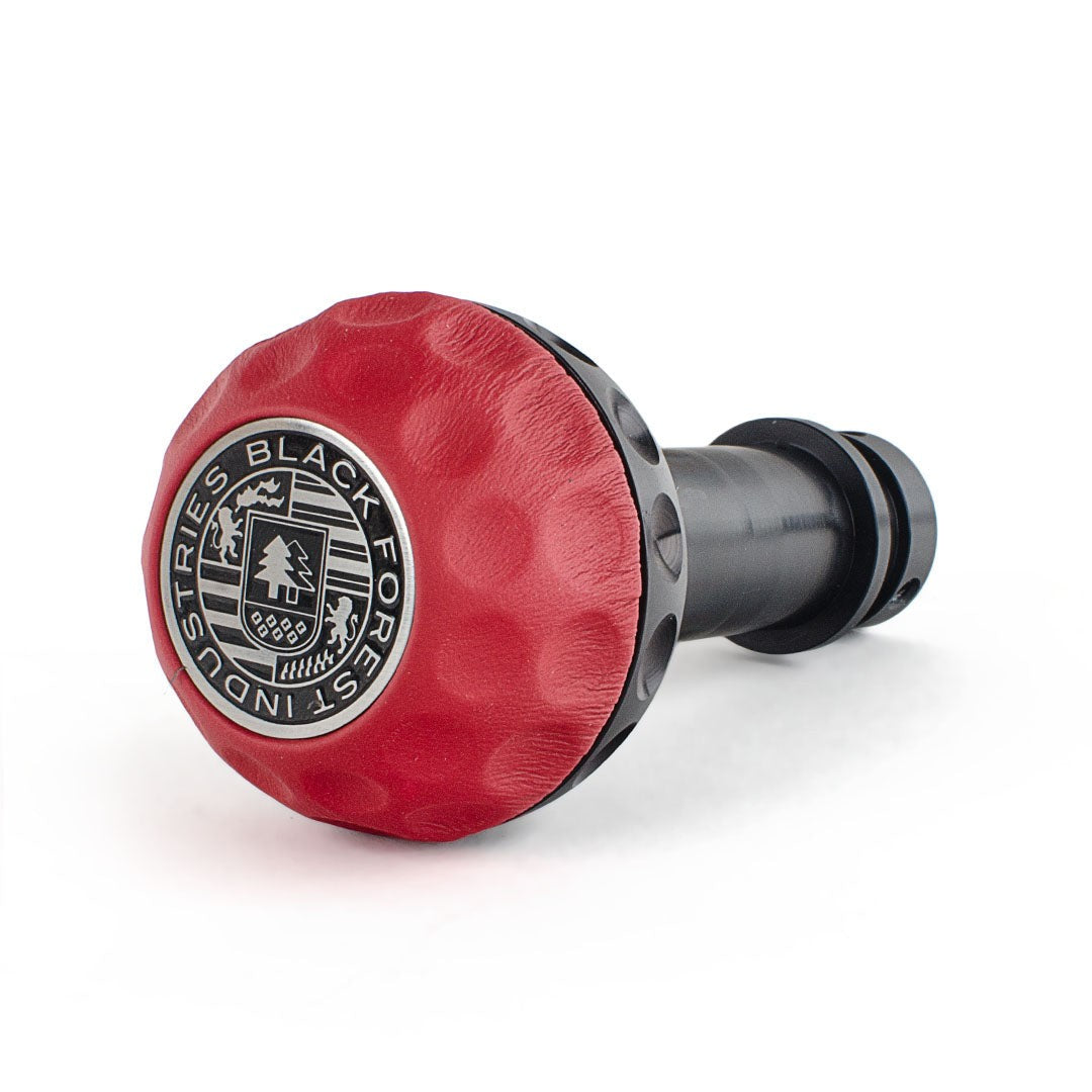 BFI GSB Heavy Weight Shift Knob, Auto / DSG, Golf Ball for Volkswagen Passat, Atlas, Eos, Passat CC & More (1999–2026) - Rosso Centaurus Napa Leather / Black Anodized