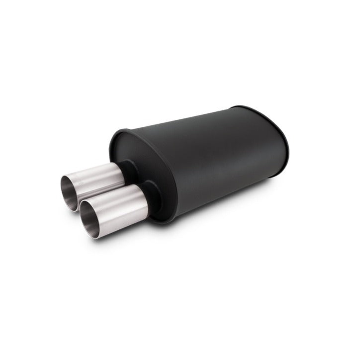 Flat Black Universal Mufflers with 304 Stainless Steel Exhaust Tips