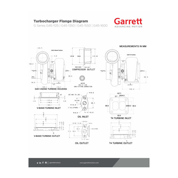 Garrett G45-1500 76mm G Series Turbocharger