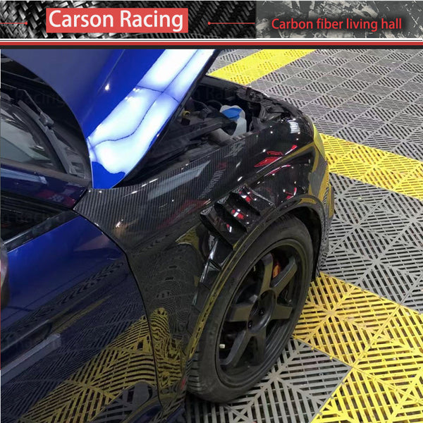 Carbon Fiber Front Bumper Fender Fin Air Intake Covers — Audi S3 / RS3 (8V) (2017–2019)