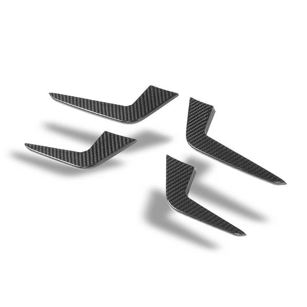 Dry Carbon Fiber Front Bumper Wind Knife Air Intake Vent Panels — Audi RS5 (2018–2025)