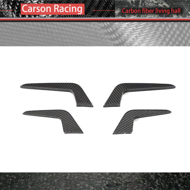 Dry Carbon Fiber Front Bumper Wind Knife Air Intake Vent Panels — Audi RS5 (2018–2025)