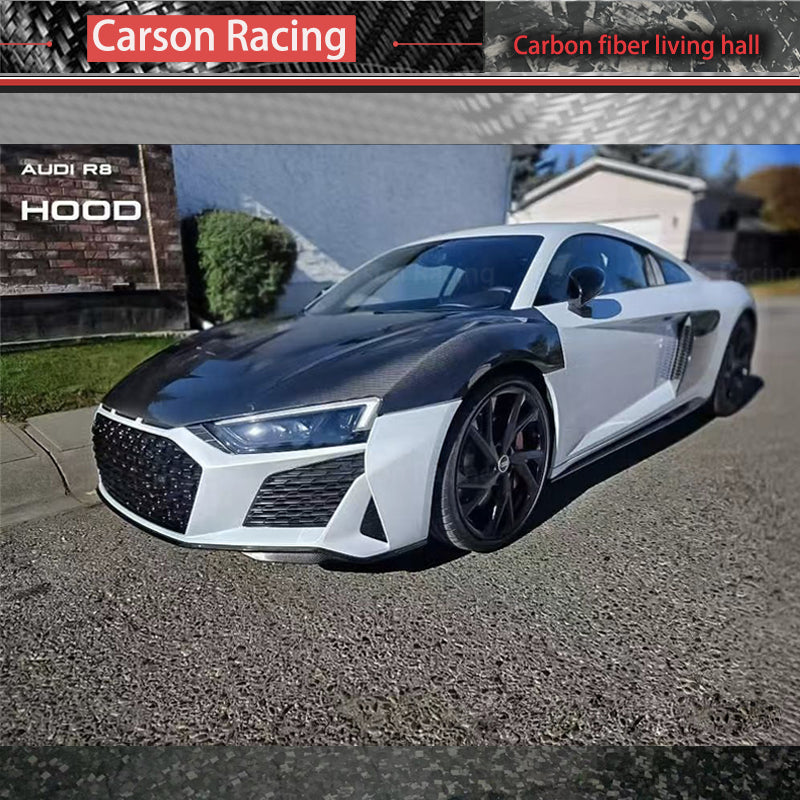 Dry Carbon Fiber Racing Style Hood — Audi R8 5.2 (2017–2024)