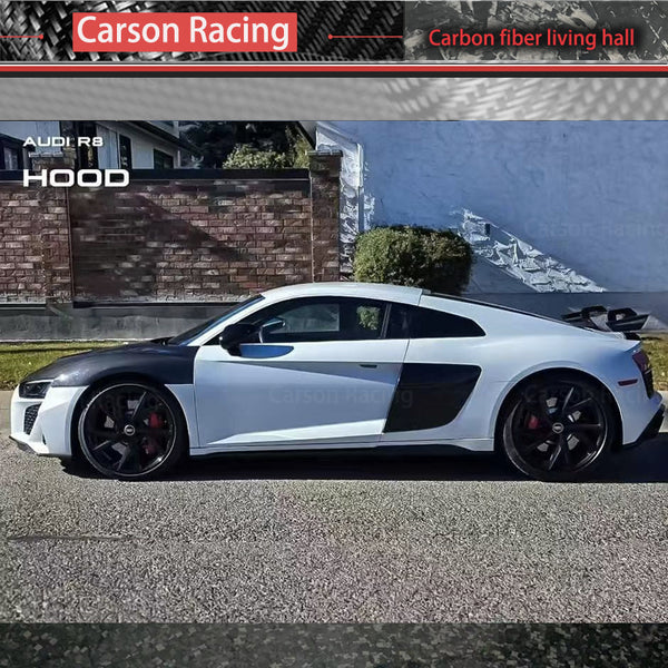 Dry Carbon Fiber Racing Style Hood — Audi R8 5.2 (2017–2024)