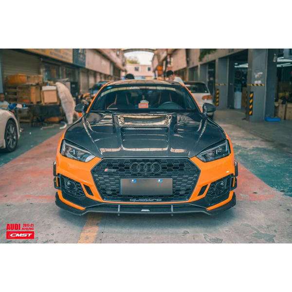 Carbon Fiber CMST Style Hood with Glass Window — Audi A5 / S5 / RS5 (B9/B9.5) (2017–2024)