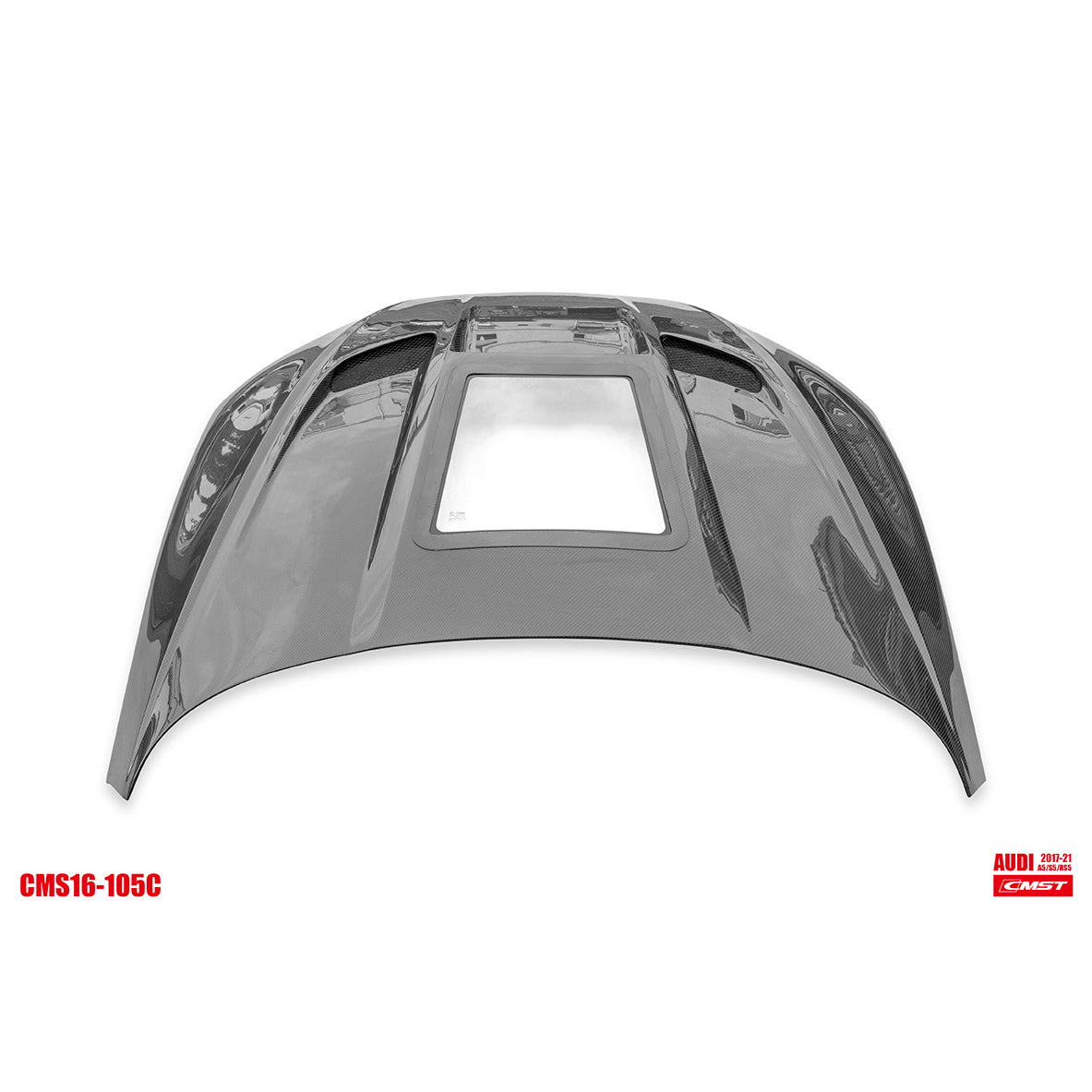 Carbon Fiber CMST Style Hood with Glass Window — Audi A5 / S5 / RS5 (B9/B9.5) (2017–2024)