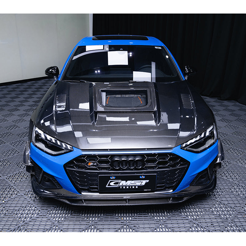 Carbon Fiber Transparent Hood with Glass — Audi A4 / S4 (B10) (2020–2024)