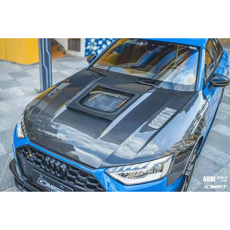 Carbon Fiber Transparent Hood with Glass — Audi A4 / S4 (B10) (2020–2024)