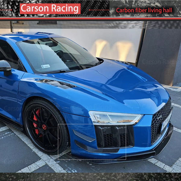 Carbon Fiber Front Bumper Side Canards — Audi R8 V8 / V10 (2017–2024)