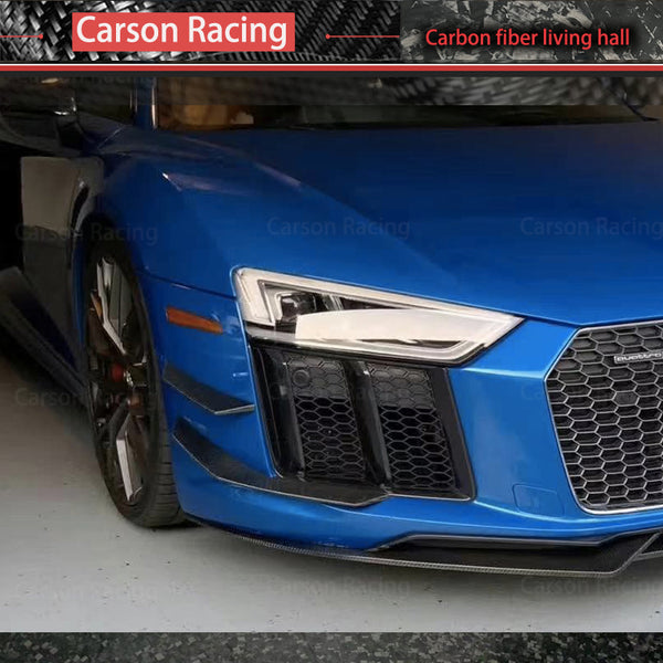 Carbon Fiber Front Bumper Side Canards — Audi R8 V8 / V10 (2017–2024)
