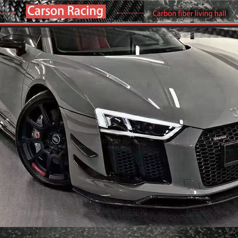 Carbon Fiber Front Bumper Side Canards — Audi R8 V8 / V10 (2017–2024)