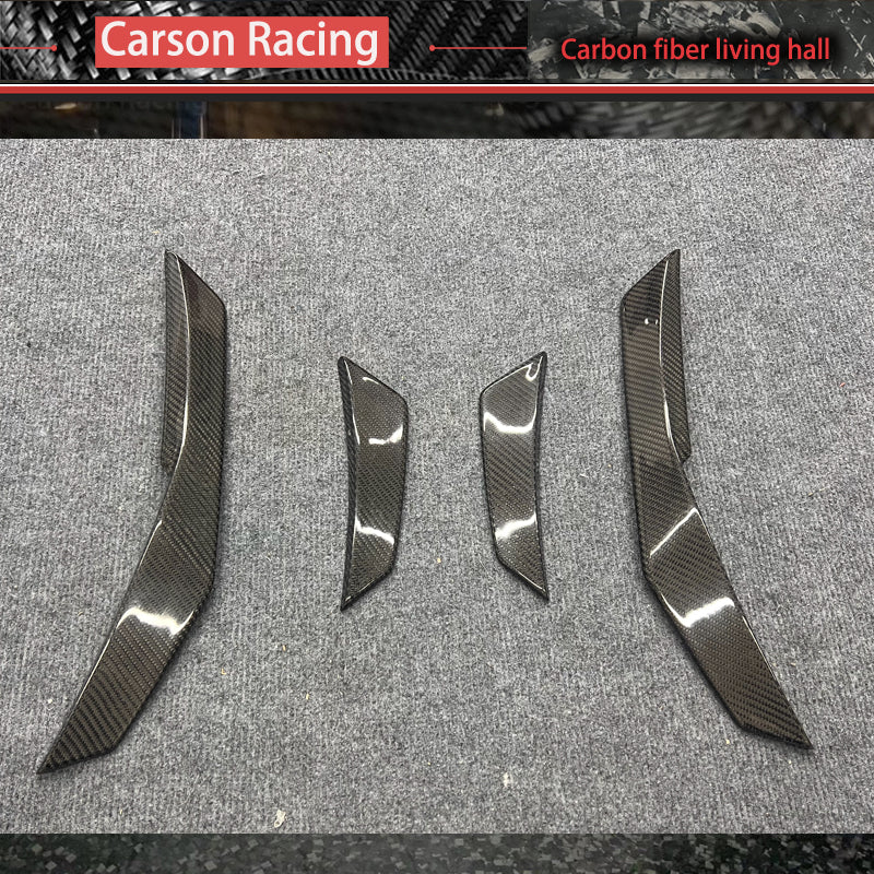 Carbon Fiber Front Bumper Side Canards — Audi R8 V8 / V10 (2017–2024)