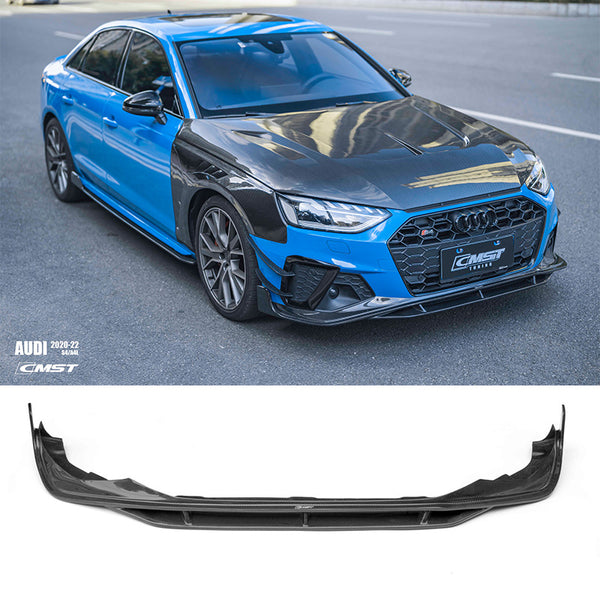 Carbon Fiber CMST Style Front Bumper Lip — Audi A4 S Line / S4 (B9/B9.5) (2017–2024)