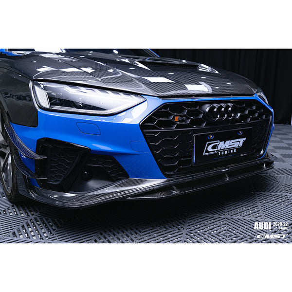 Carbon Fiber CMST Style Front Bumper Lip — Audi A4 S Line / S4 (B9/B9.5) (2017–2024)